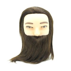 Манекен учебный с натуральными волосами и бородой "Каштан" 520 / A-1, 520/А-1