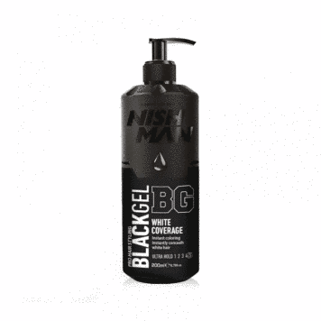 Гель для маскировки седых волос Black Gel White Coverage 200 мл Nishman