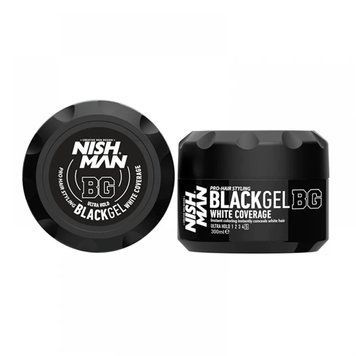 Гель для маскировки седых волос NISHMAN BLACK GEL WHITE COVERAGE 300 МЛ