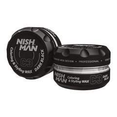 Помада для окрашивания волос Nishman hair coloring wax (dark black) C3 150 мл