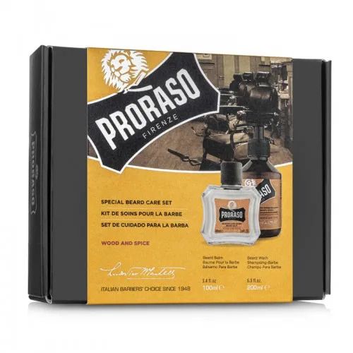 Набір для бороди Proraso Duo Pack Balm + Shampoo Wood & Spice