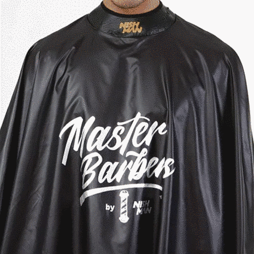 Перукарський пенюар Nishman Barber Cape Black & Yellow, 5452